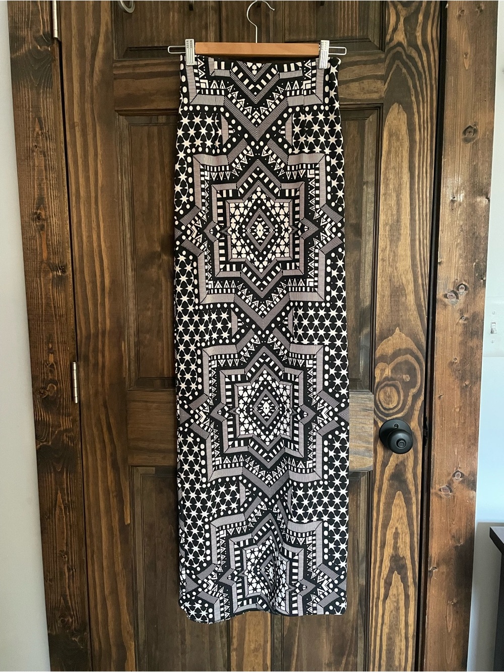 Mara Hoffman Black and White Geometric Pencil Skirt